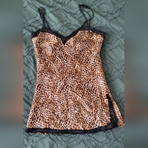 Wet Seal Leopard Print Chemise Brown Black